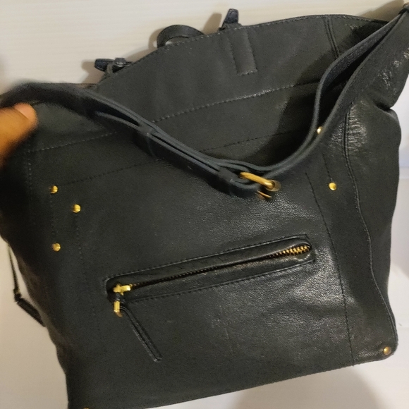 Jerome Dreyfuss Jacques Dark Blue Leather Tote/Crossbody – Chic Designer Bag - Picture 9 of 17